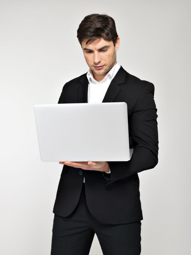 A man checking his PF statement online